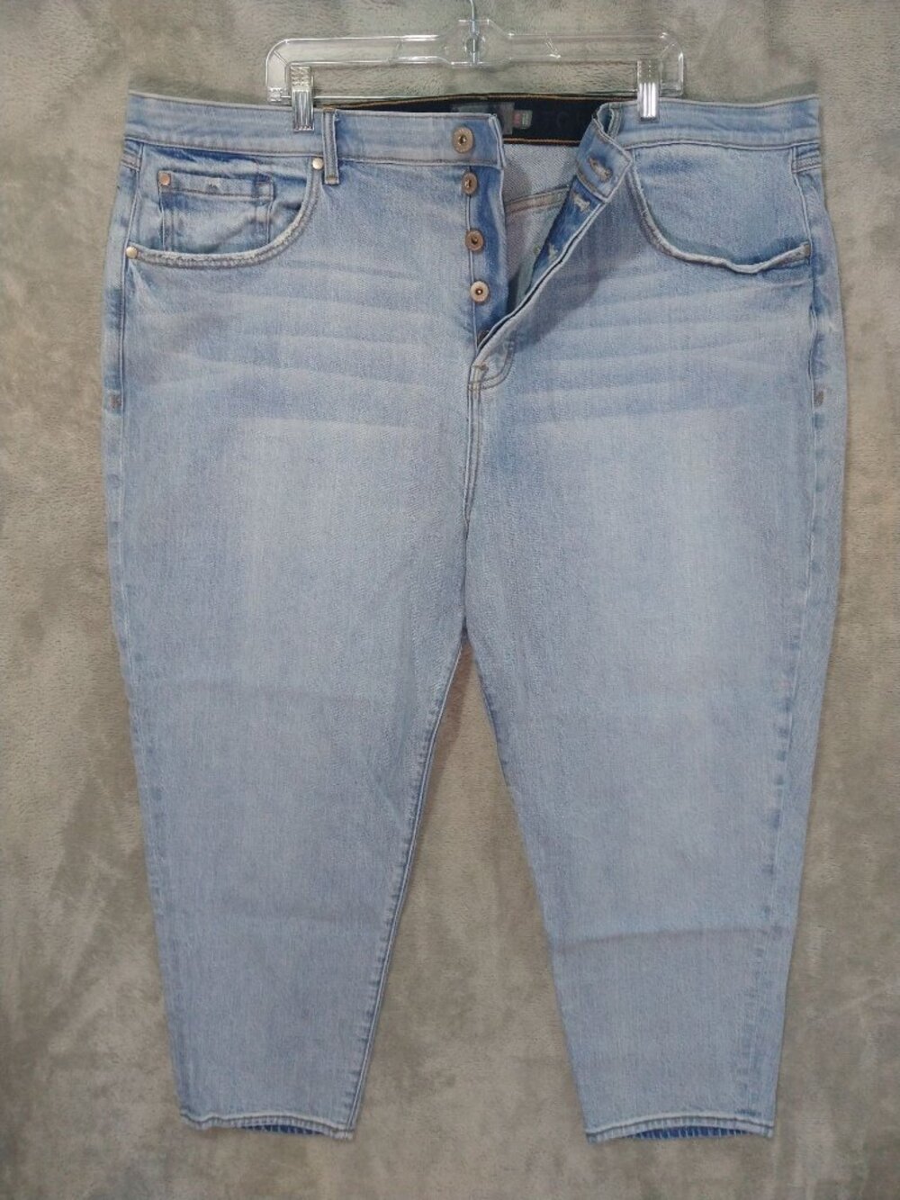 Democracy Ab Solution Jeans Womens 8 Blue Ankle Skimmer Stretch Distressed
